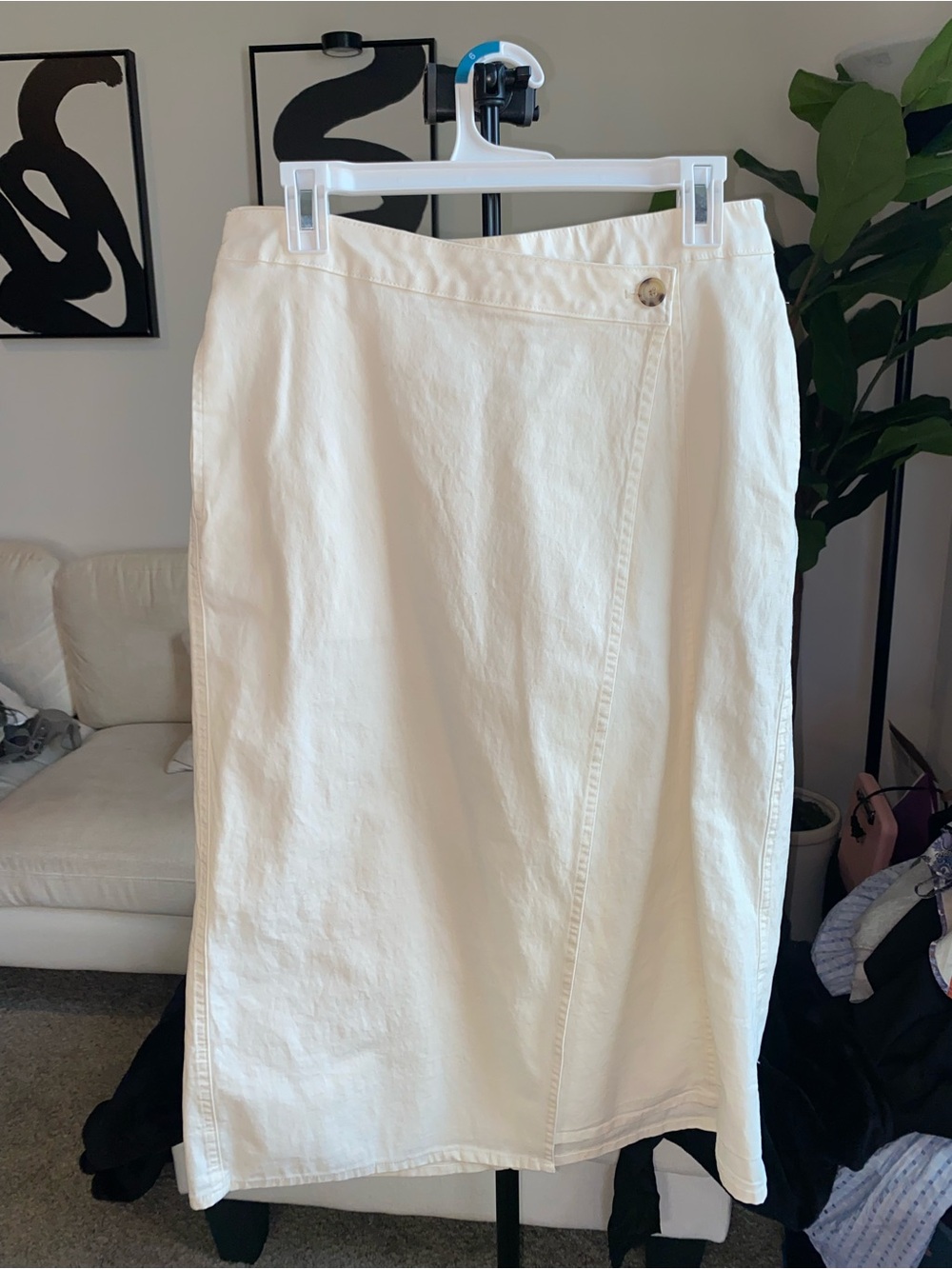 Target Cream Wrap-Front Midi Skirt